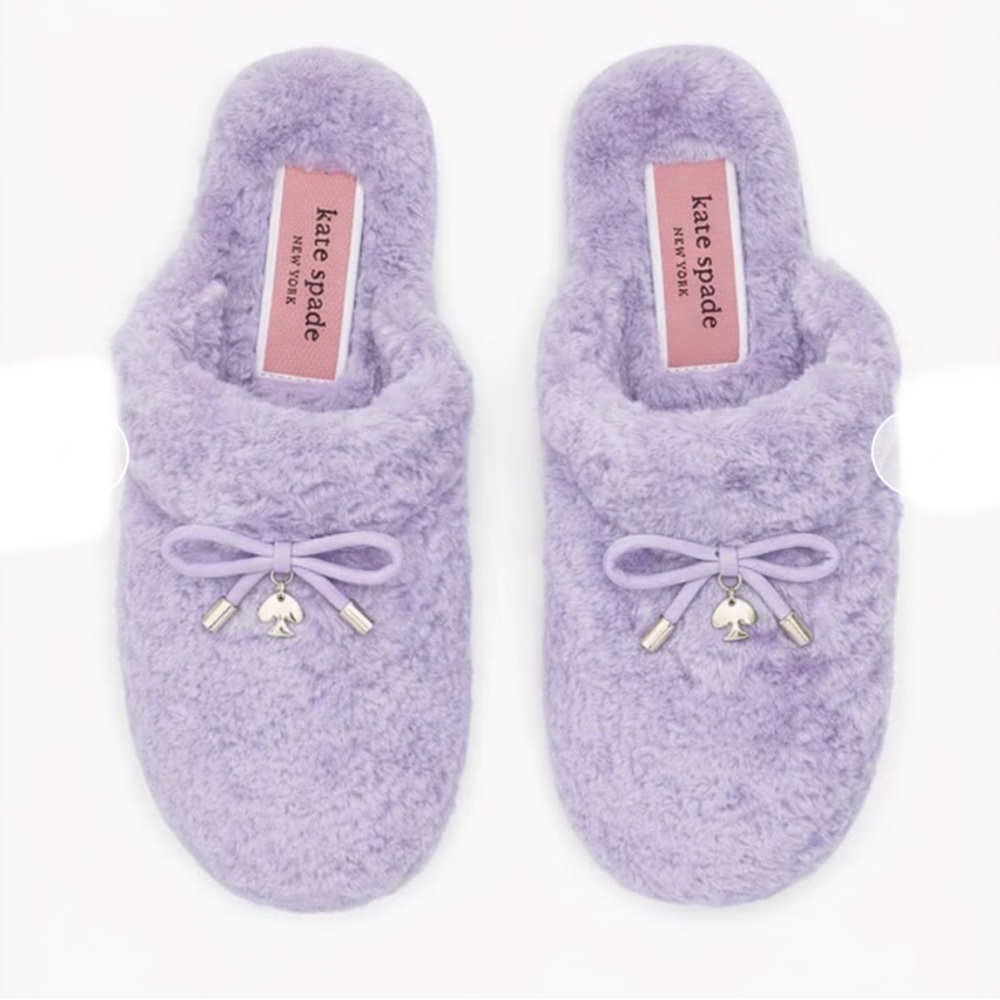 Kate Spade Lilac Plush Slippers